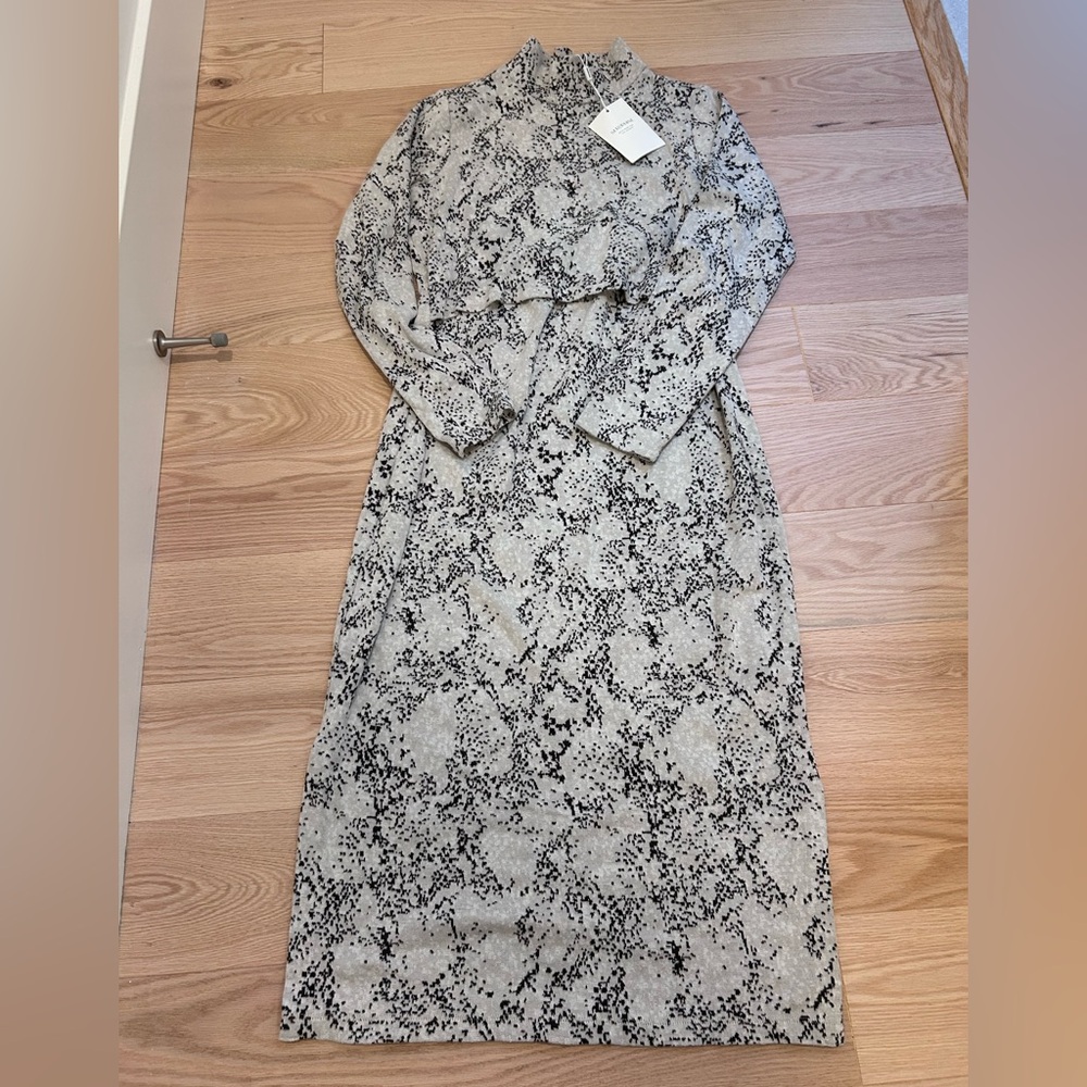 Cotton Jacquard Maternity & Nursing Dress